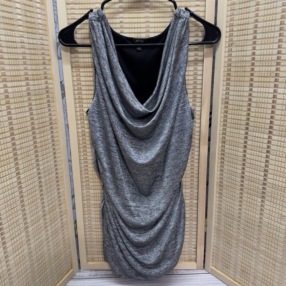 Apt 9 Top Women's Size Large Metallic Gray Sleeveless Ruched